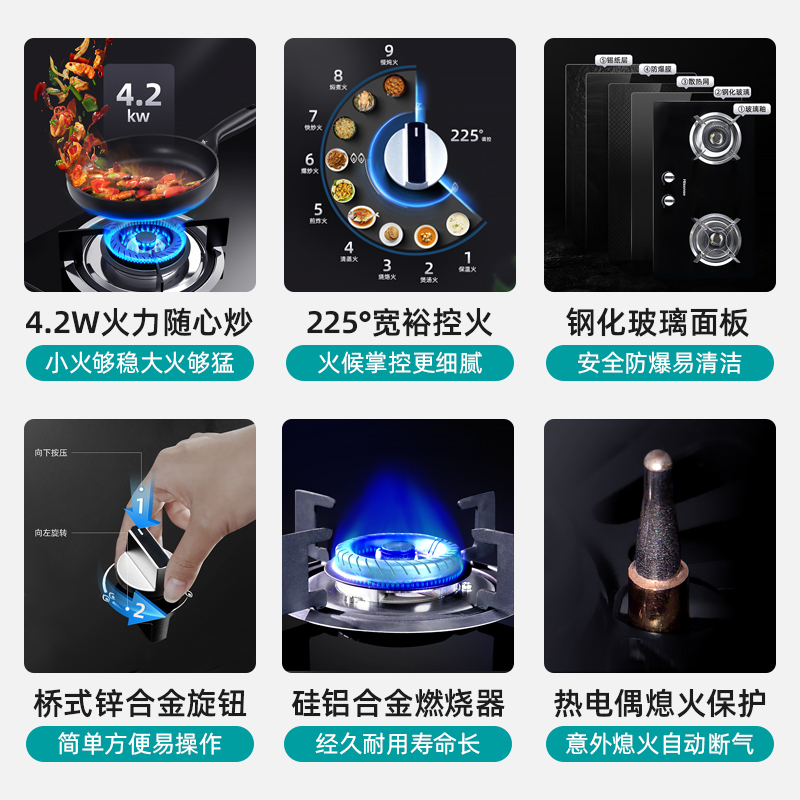 海信(Hisense)烟灶套装升级款台嵌两用抽油烟机大火力燃气灶小型家用免拆洗侧吸智能触控大吸力WJ5108+301DS