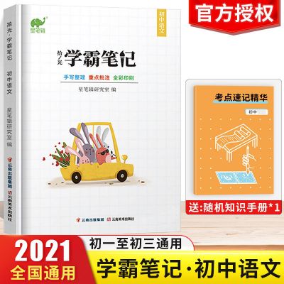 2021星笔辑学霸笔记初中全套数学物理英语语文化学全套人教版通用 学霸笔记初中 语文