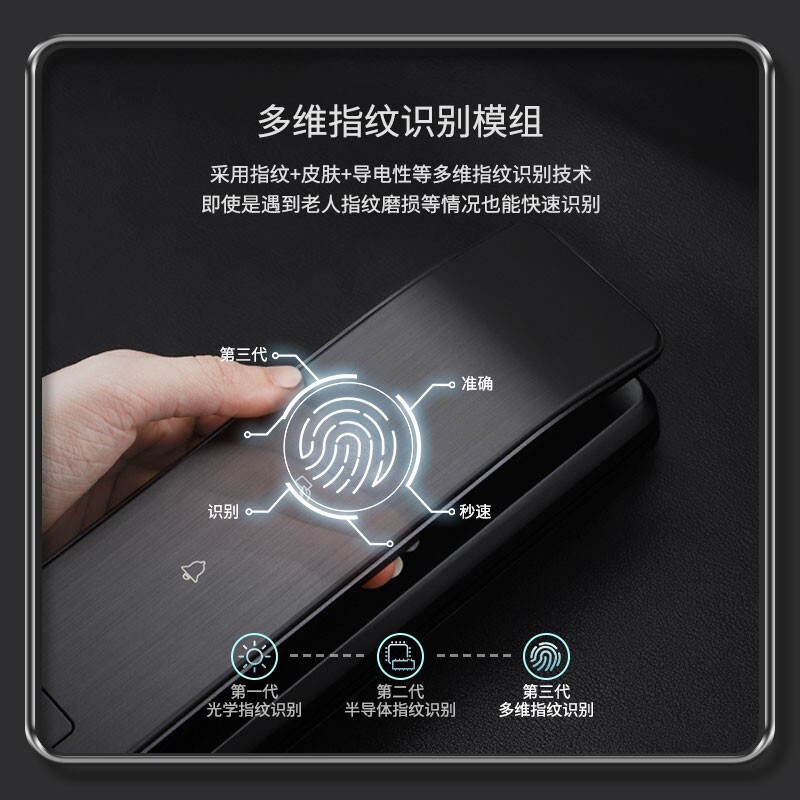 博克全自动指纹锁全屋智能门锁家用防盗门通用电子锁密码锁V5黑
