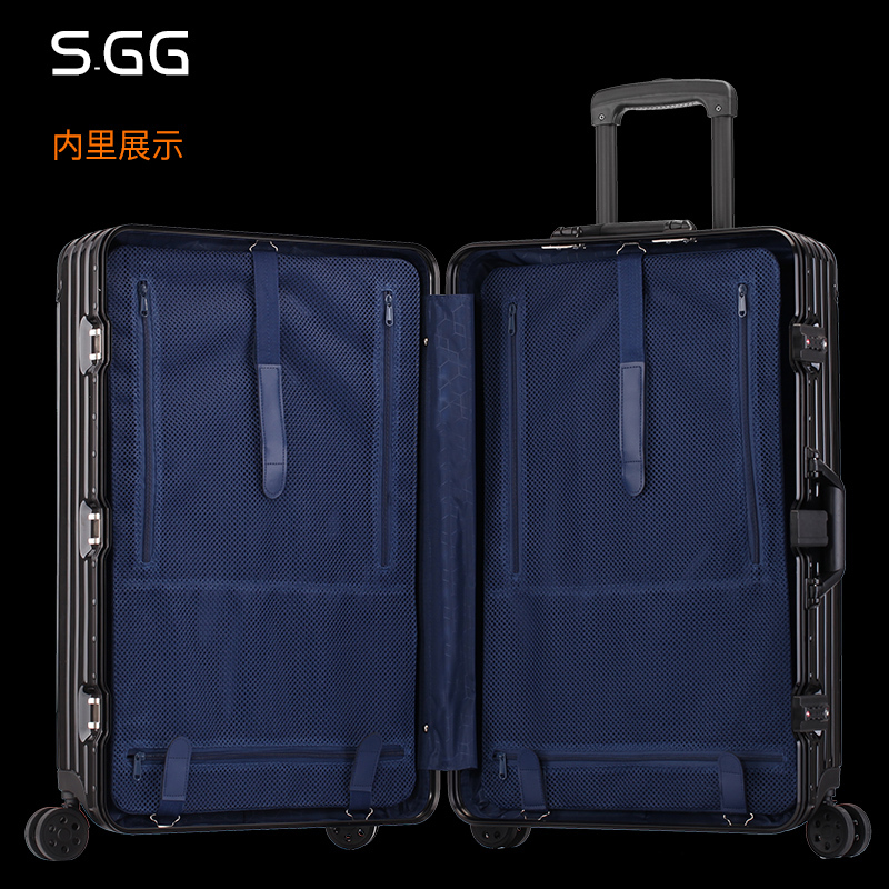 SGG铝框拉杆箱万向轮20寸登机箱学生密码箱韩版小清新行李箱女24寸旅行箱男26寸密码箱皮箱出国托运箱28寸硬箱子