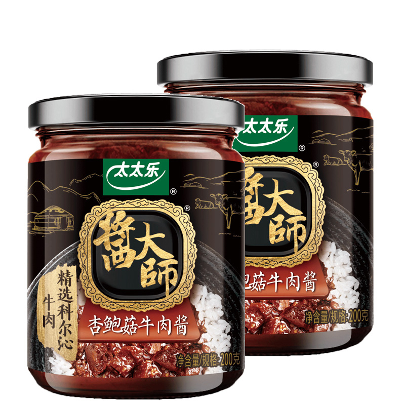 太太乐酱大师杏鲍菇牛肉酱200g*2瓶+鲜鸡汁238g*2瓶 调味料组合