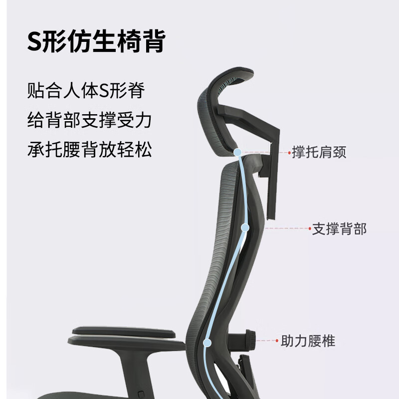 科野 办公椅人体工学电脑椅可躺家用学习椅子久坐舒服