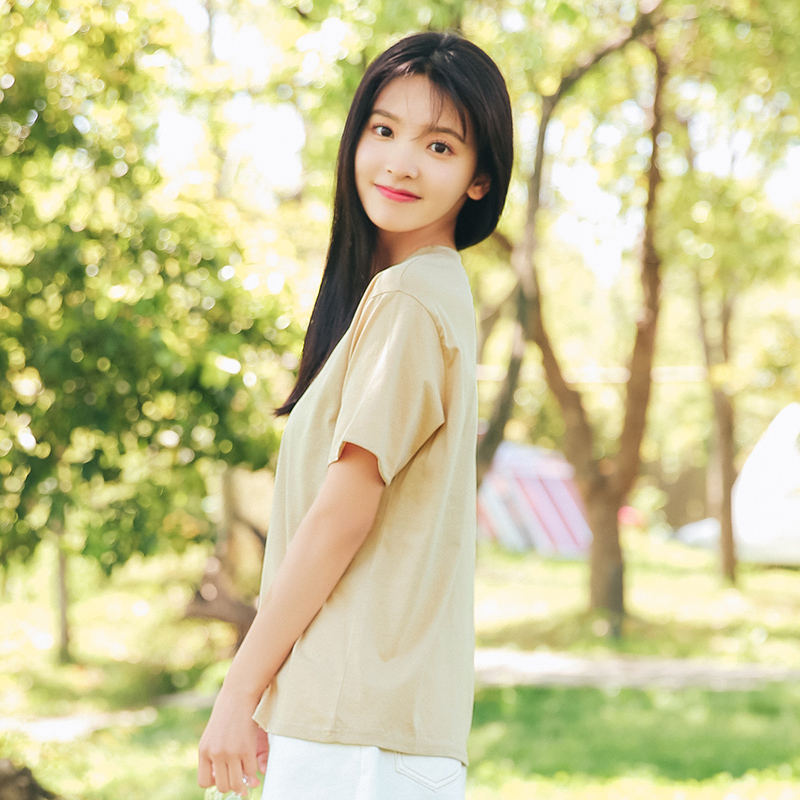 田园小清新上衣森女系校园风女装韩版学院风可爱拼色t恤女夏短袖