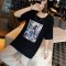 2019新款韩版夏装潮红超火cec黑色短袖T恤女宽松学生ins上衣服