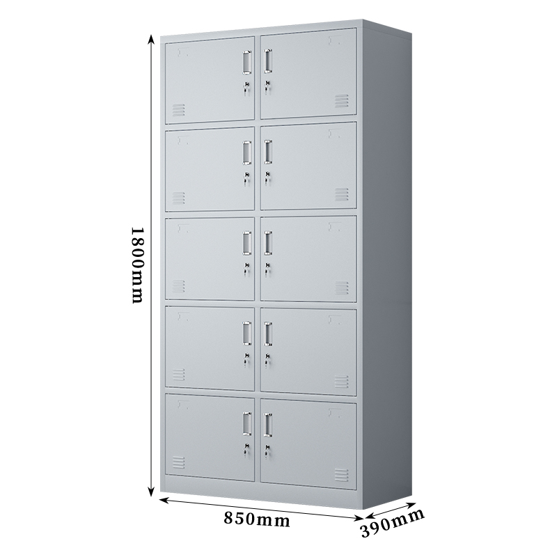 中豫鑫泽ZYXZ4071963铁皮更衣柜储物柜寄碗柜 10门更衣柜(加厚款)高清大图