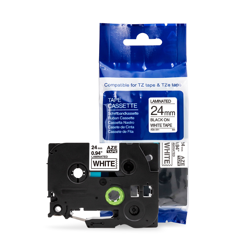 爱墨 AZE-251标签色带白底黑字24mm /个高清大图