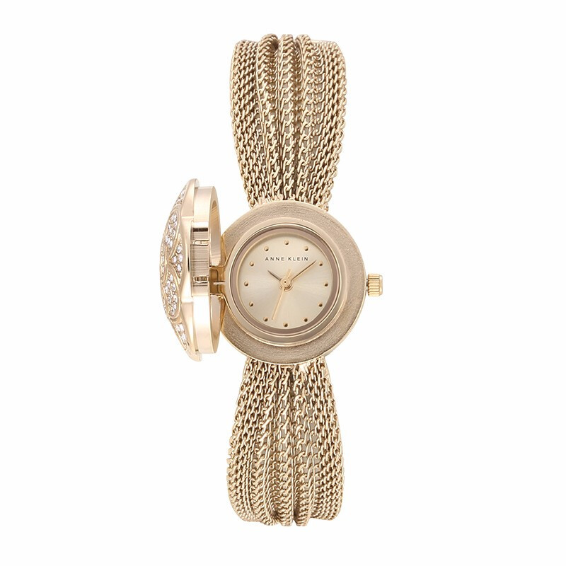 安妮克莱因annekleinak女士手表简约复古水钻群镶个性小表盘手镯手链