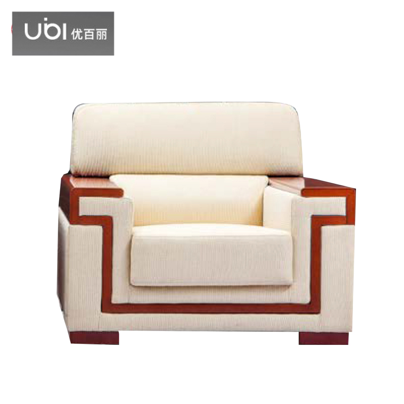 优百丽 F-118 办公室沙发 办公家具 会客接待 现代简约家具 颜色尺寸可定制 单人位（米色布艺）