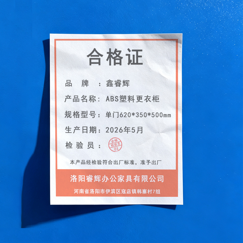 鑫睿辉 ABS塑料更衣柜 单门620*350*500mm 个高清大图