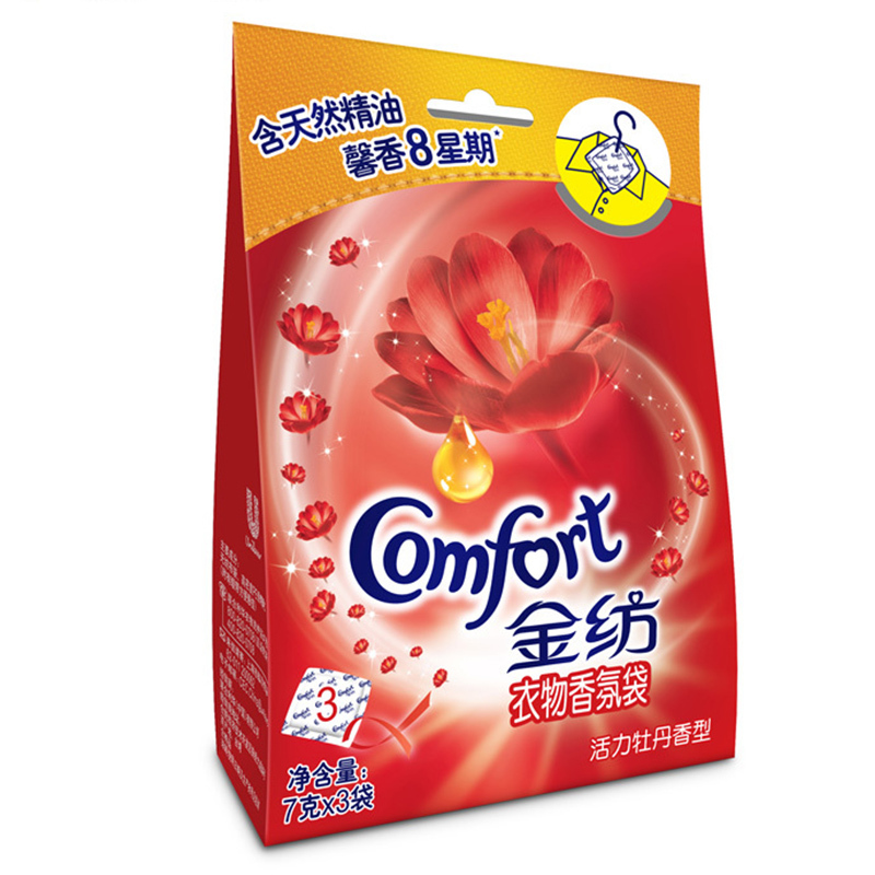 金纺 衣物香氛袋 活力牡丹香型7g*3袋 去除霉味 闷味 潮味 [联合利华]