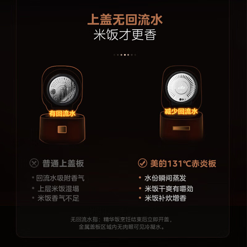 美的(Midea)赤炎臻香IH电饭煲家用4L上下双热源一级抗菌PEEK不粘涂层电饭锅小米粥低糖饭 MB-EFB4026高清大图