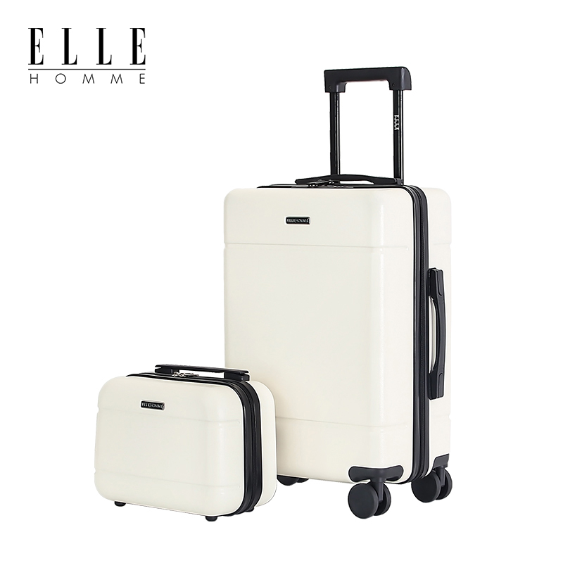ELLE HOMME EH2007A201222 时尚简约亲子拉杆箱 20寸+12寸象牙白高清大图