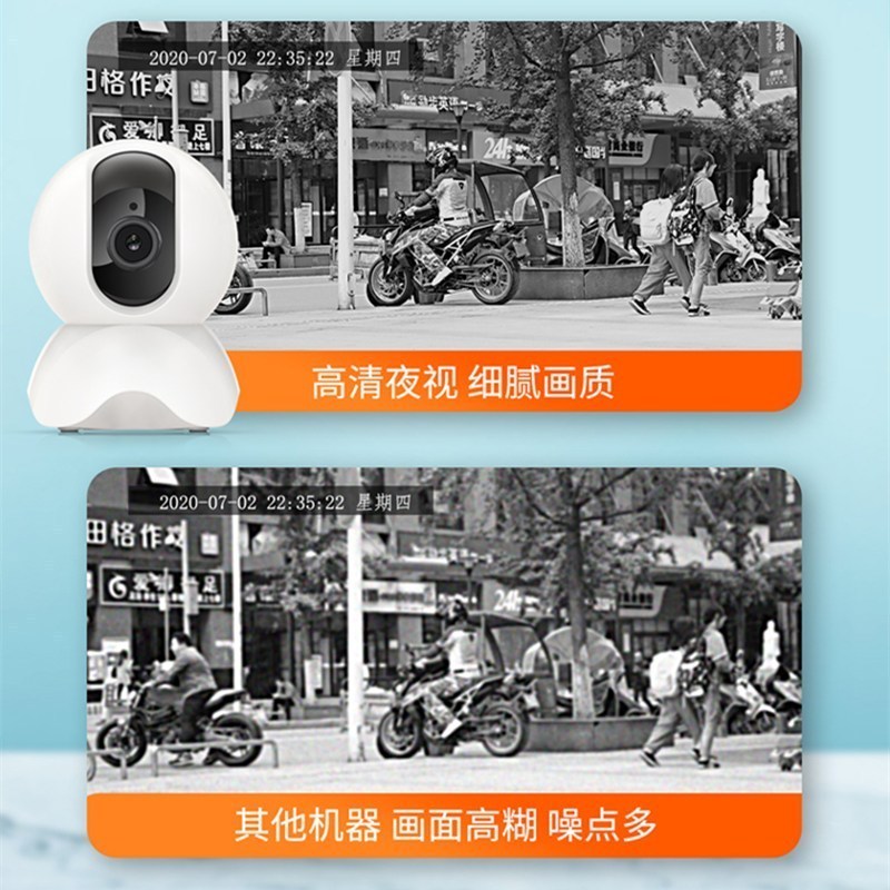 送64G内存卡智能无线水滴摄像头监控器家用远程wifi室内高清360度全景家庭夜视天眼摄像机连手机室外宠物探头1080p