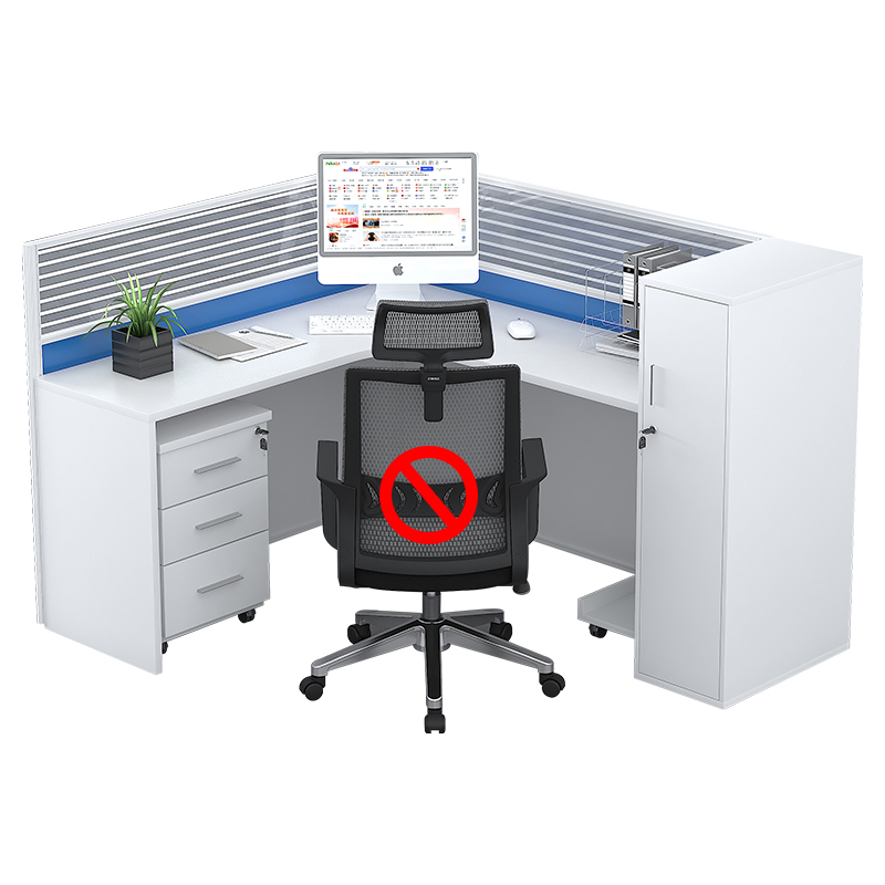 臻远GWA-001职员办公桌椅组合现代简约员工卡座屏风工作位可定制 L型单人位