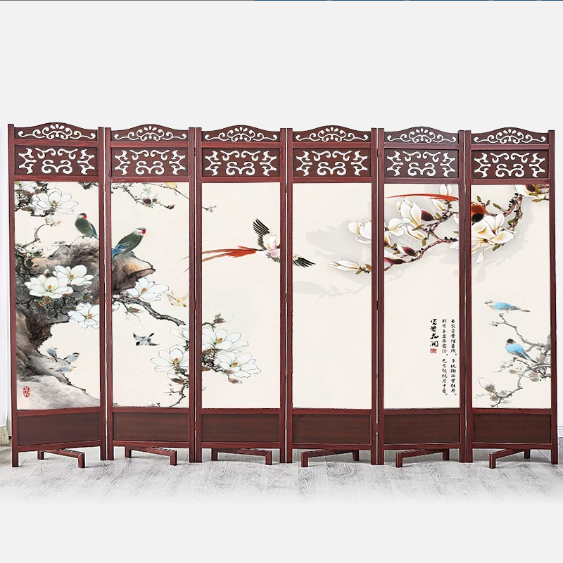 BONJEAN现代简约实木屏风隔断卧室客厅酒店办公室折叠移动中式折屏玄关高清大图