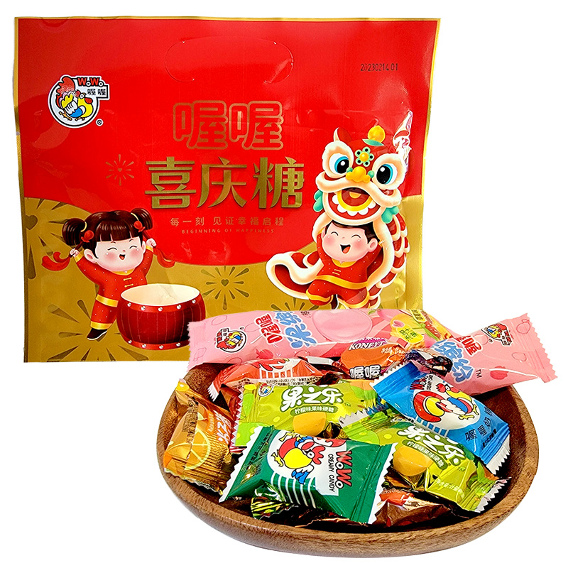 喔喔喜庆糖情牵一生袋装68g婚庆结婚喜糖休闲零食品高清大图