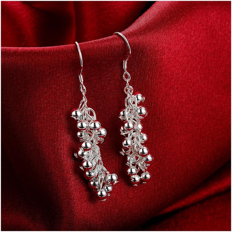 E008Women silver plated earring镀925纯银长款时尚个性耳环耳饰