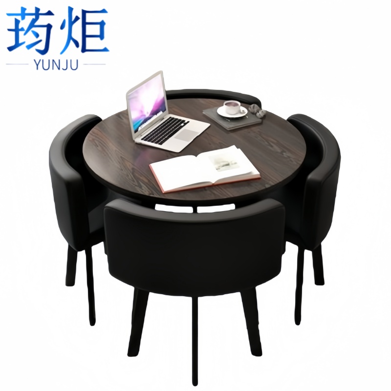 荺炬接待桌一桌4椅80cm套高清大图
