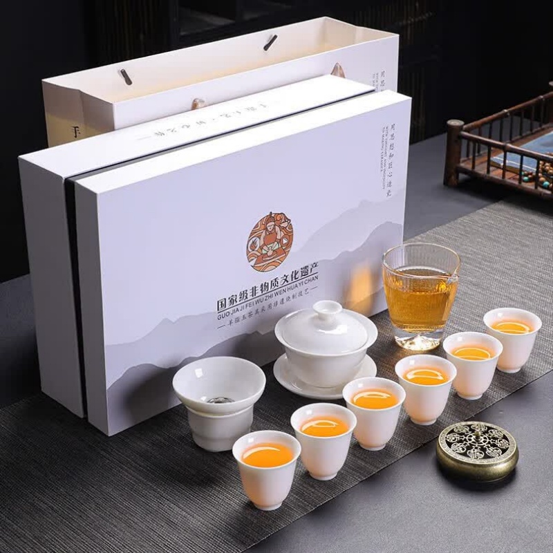 拓牌10头亮光羊脂玉瓷香气