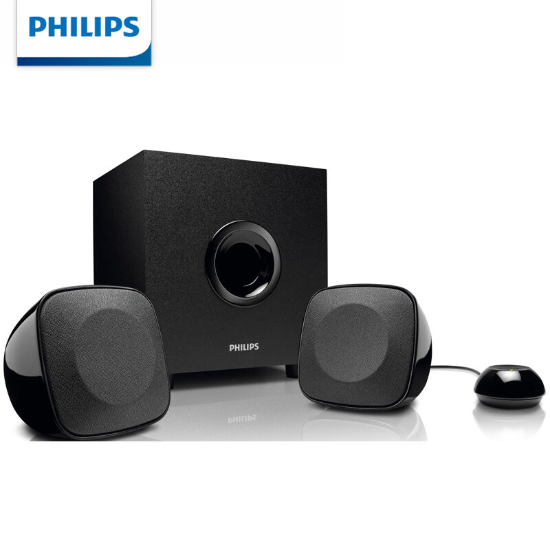 Philips/飞利浦 电脑 音响 台式机低音炮2.1笔记本家用桌面有限小音箱电视重低音游戏收钱吧上课