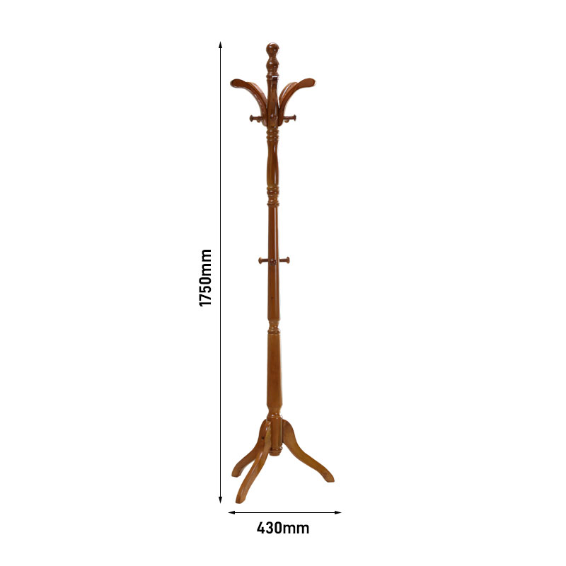 臻远ZY-YMJ-19落地衣帽架家用卧式挂衣架红棕色