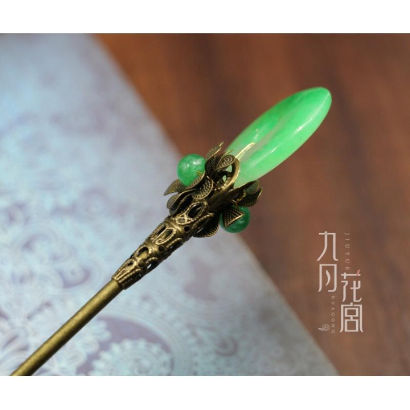 古典中国风宫廷diy盘玉簪子 古代古风淑女樱花簪头饰饰包邮送女朋友老婆生日礼物送女朋友七夕情人节礼物