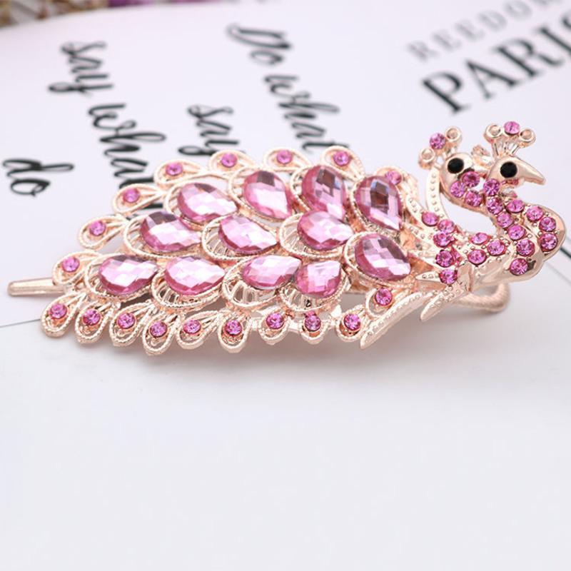 成人发夹大号韩国发饰盘发夹子简约头饰发卡尖嘴牛角夹洗澡用发夹孔雀