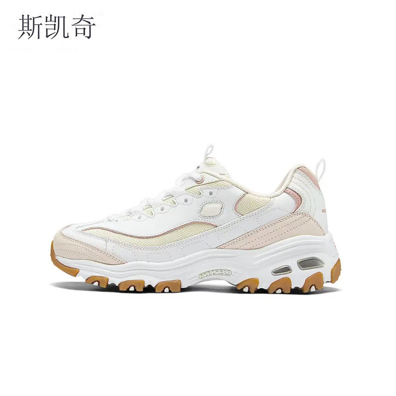 斯凯奇 舒适百搭老爹鞋 150241-WLPK 女鞋36.5 白色/浅粉红色 双