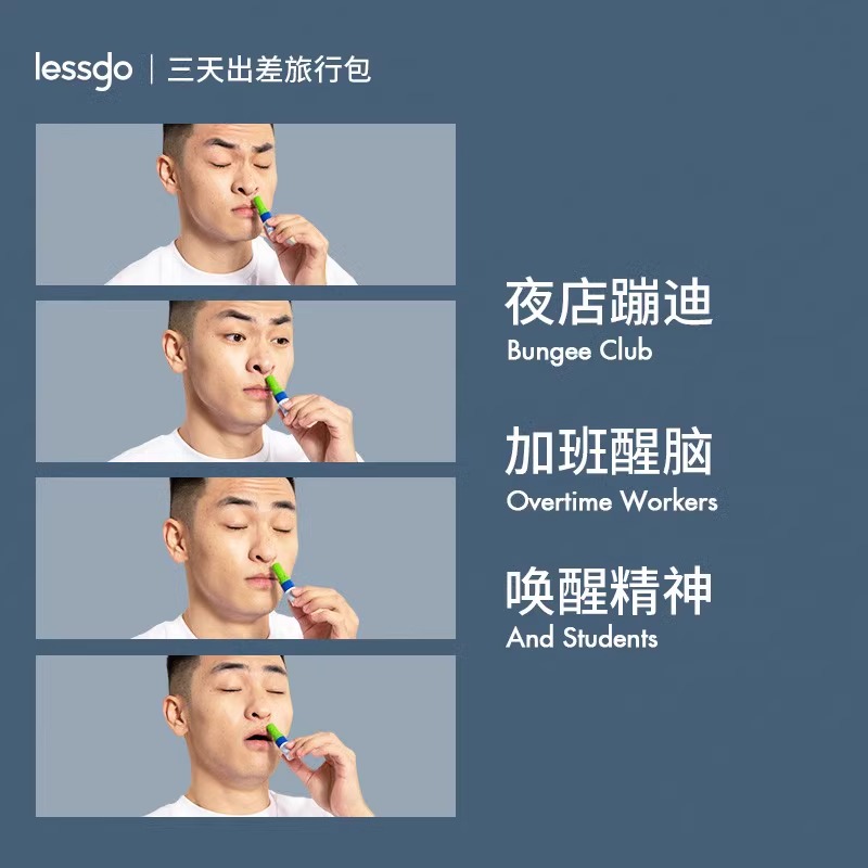 lessgo利事多鼻通鼻吸提神醒脑学生防困开车犯困神器非风油精泰国八仙筒高清大图