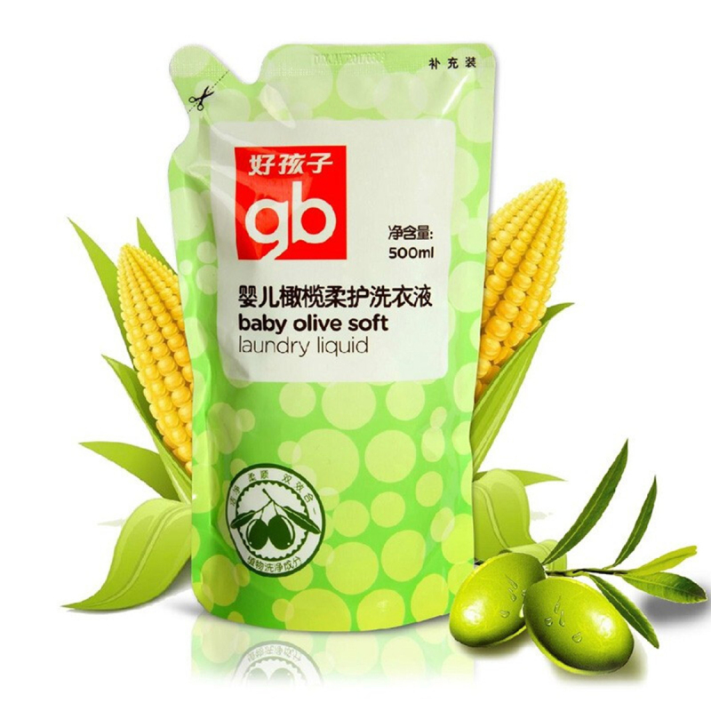 好孩子洗衣液婴儿橄榄精华柔护洗衣液补充装 500ml