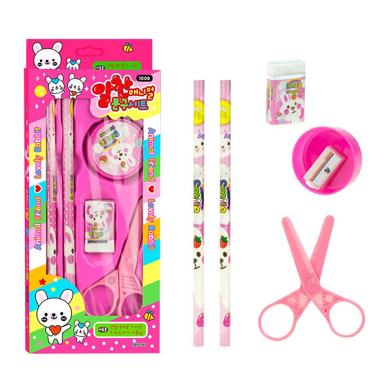 婴侍卫 文具套装5件套 YSW2211 蓝/粉 可选色图片