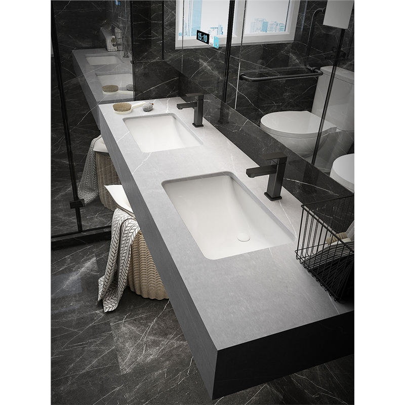 定制挂墙式小户型岩板台面藤印象一体洗手盆酒店民宿洗脸池大理石洗漱