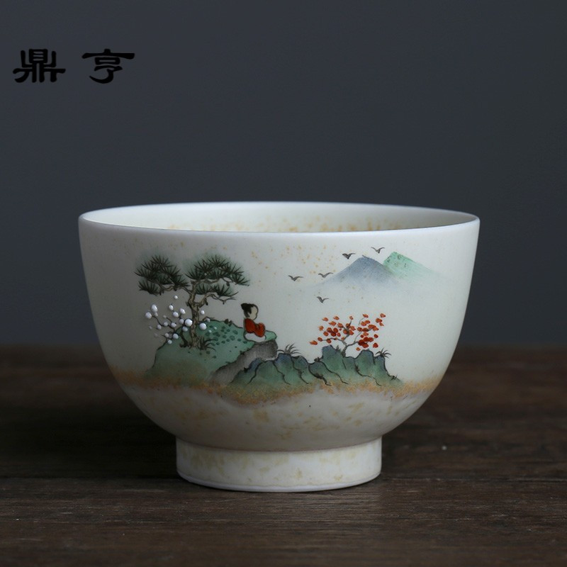 鼎亨超大号手绘茶杯 功夫品茗杯个人杯景德镇茶具 特大主人杯