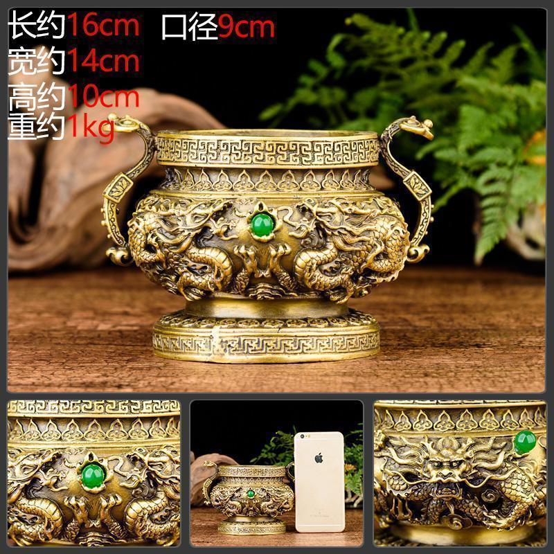 美帮汇香炉家用室内香插供佛 如意爷香炉插香 青铜色铜香炉高清大图