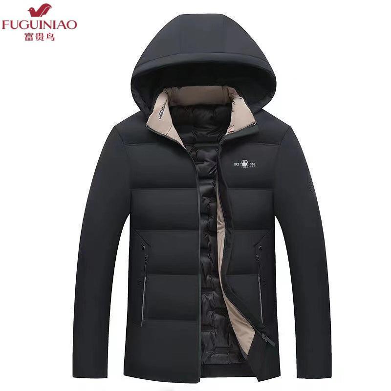 富贵鸟fuguiniao冬季中老年棉衣男加绒加厚羽绒棉服大码爸爸爷爷男装