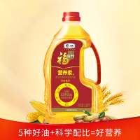 中粮福临门 营养家食用调和油1.8L/桶 非转基因 多种营养(含玉米菜籽稻米花生亚麻籽油)