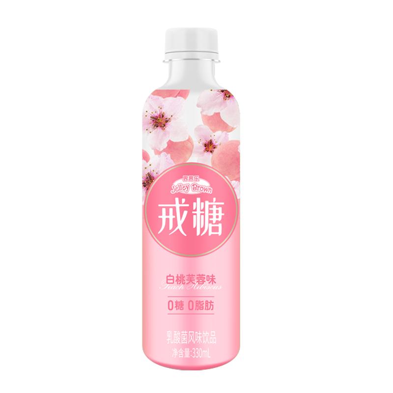 界界乐Jelley Brown 戒糖 乳酸菌风味果汁饮品 白桃芙蓉味 330ml*6瓶