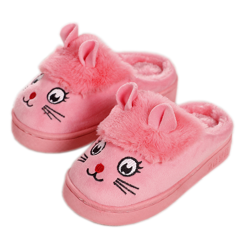 棉拖鞋儿童女童冬季可爱卡通软底小孩男童防滑宝宝毛毛保暖居家鞋