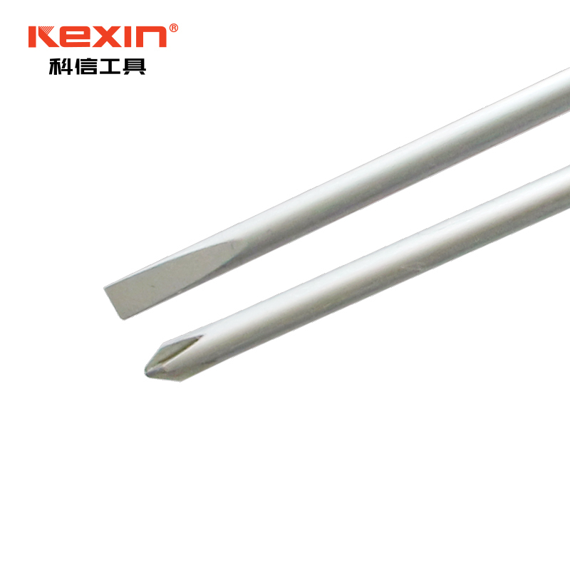 科信(kexin)专业级橡胶柄一字螺丝批 磁性一字螺丝刀 起子改锥 3*75mm KX372 5支