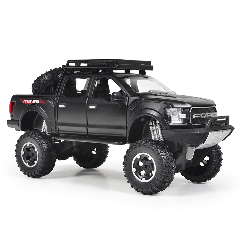 仿真福特F150皮卡合金模型猛禽卡车工程车儿童玩具汽车模型回力车 路政皮卡拖指示牌[盒装]高清大图