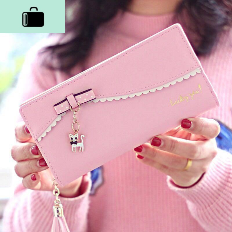 钱包女长款拉链零钱包新款韩版时尚手拿包可爱学生多功能卡包NEW LAKE高清大图