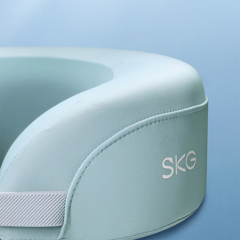 SKG颈椎按摩器护肩脖子U型枕稳固支撑立体环颈热敷仪天青色N5高清大图