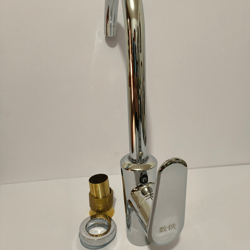 数铁铜冷热菜盆美标大弯混合龙头通用型个高清大图