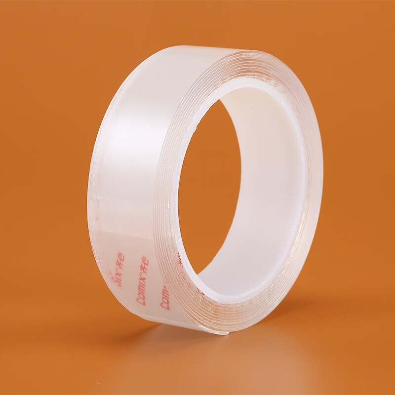 齐心 JN3003m 双面透明胶带 30mm*3m*1mm 1卷/袋 透明高清大图