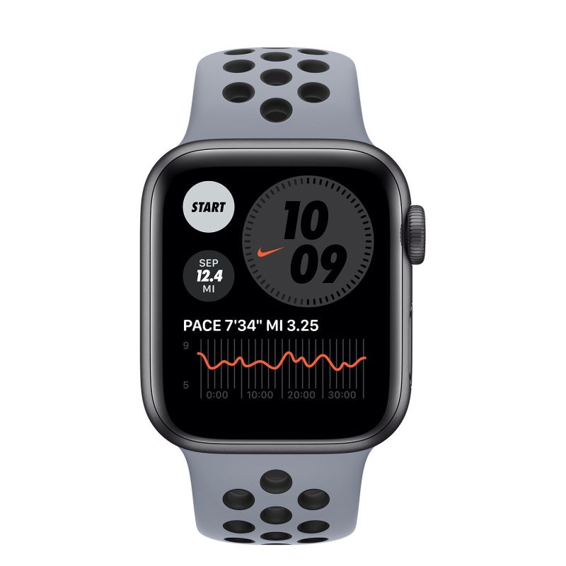 Apple Watch Series6 Nike 44毫米(GPS款 深空灰色铝金属表壳 黑色耐克运动带)