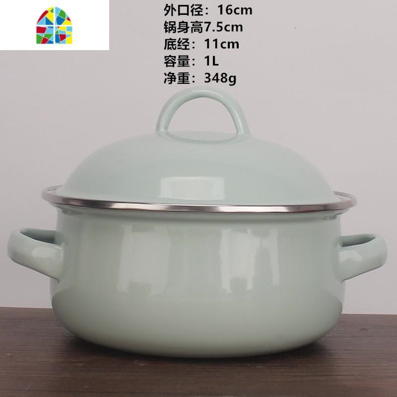 尺寸补全了[16-24]珐琅马卡龙绿搪瓷泡面碗宿舍小汤锅煮食锅 FENGHOU 16cm薄荷绿[搪瓷耳]图片