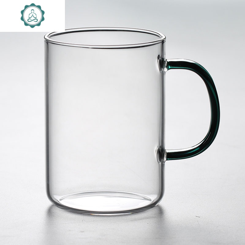 玻璃杯家用套装耐热玻璃水杯带把泡茶杯日式透明儿童牛奶喝水杯 封后