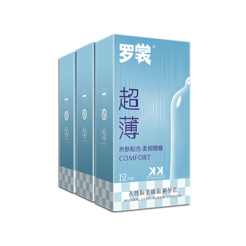 罗裳 避孕套 安全套 003玻尿酸润滑 超薄套套男用保险套 螺纹颗粒浮点 KKSingapore 共36只