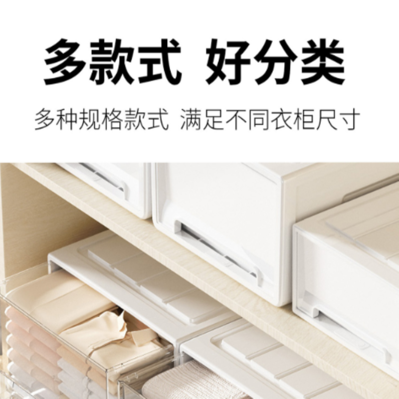 空間専門家(SPACEXPERT) 抽屉式收纳箱 白色外框+白色抽屉 21L高清大图