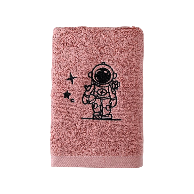 安居先森热卖“我家有个宇航员”新疆长绒棉刺绣毛巾36*75cm 红色